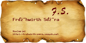 Frühwirth Sára névjegykártya