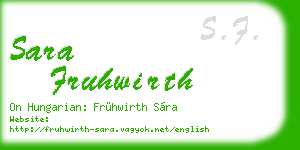 sara fruhwirth business card