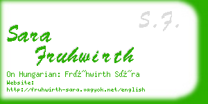 sara fruhwirth business card